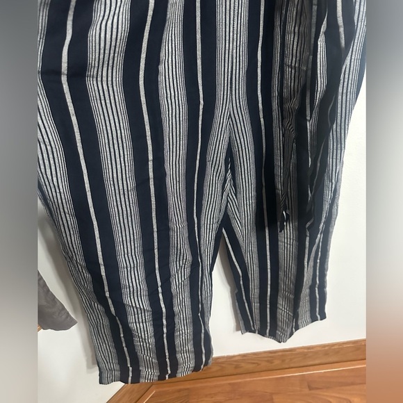 Rails Angela Striped Linen Blend Pants Jumpsuit. Size Large. Dark Navy and White - Picture 6 of 8